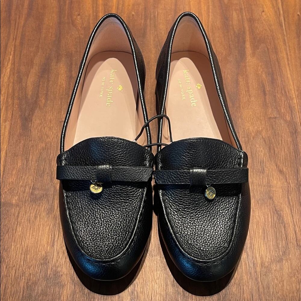 Kate Spade Black Textured Loafers